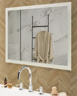 LED-badeværelsesspejl ADOUR 80 cm 60 cm Sølv