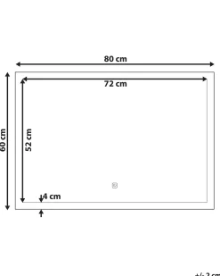 LED-badeværelsesspejl ADOUR 80 cm 60 cm Sølv