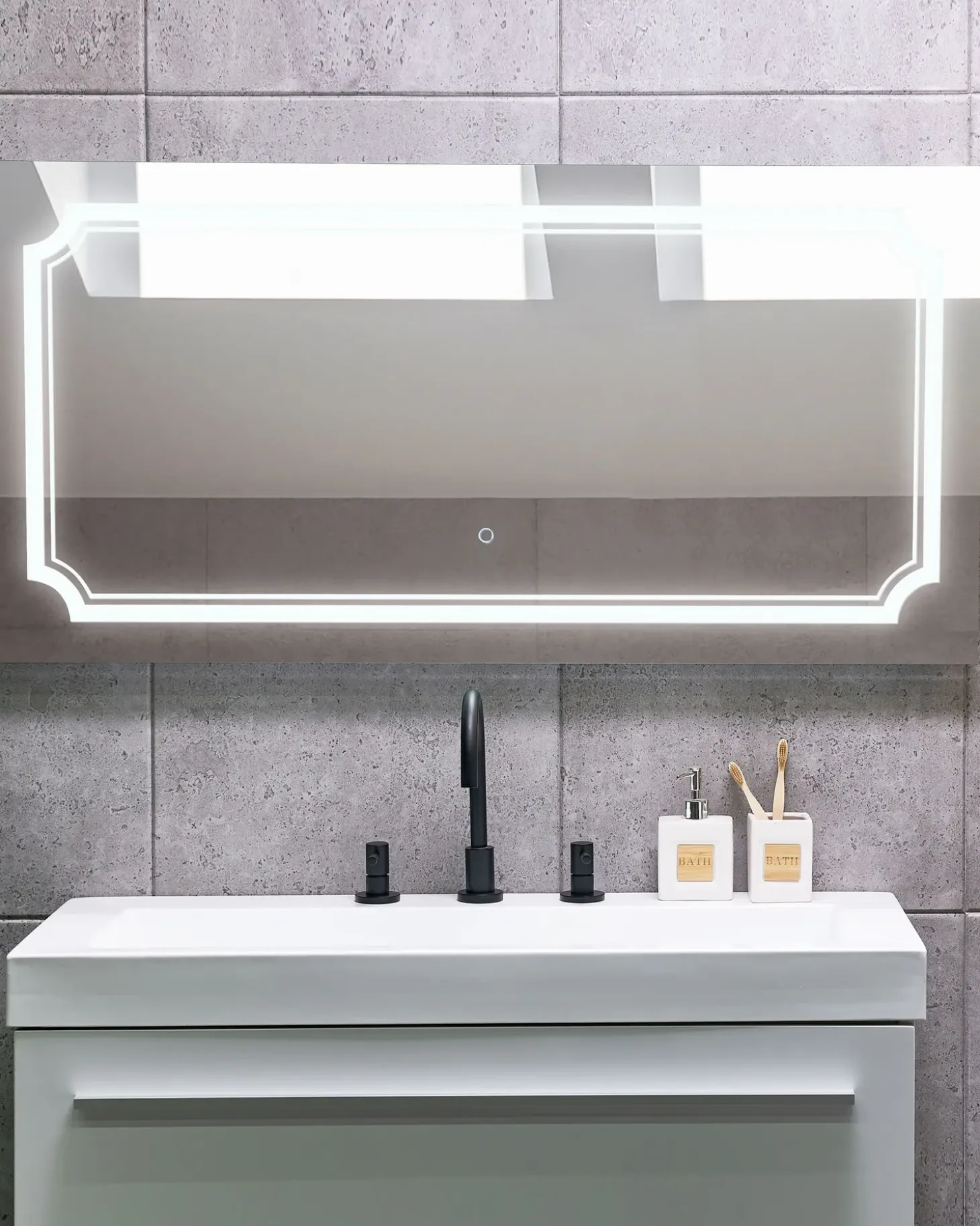 LED-badeværelsesspejl ARROMACHNES 120 cm 60 cm Sølv