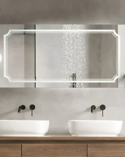 LED-badeværelsesspejl ARROMACHNES 120 cm 60 cm Sølv