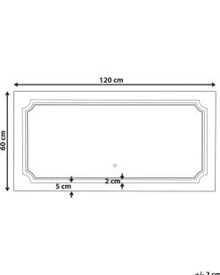 LED-badeværelsesspejl ARROMACHNES 120 cm 60 cm Sølv