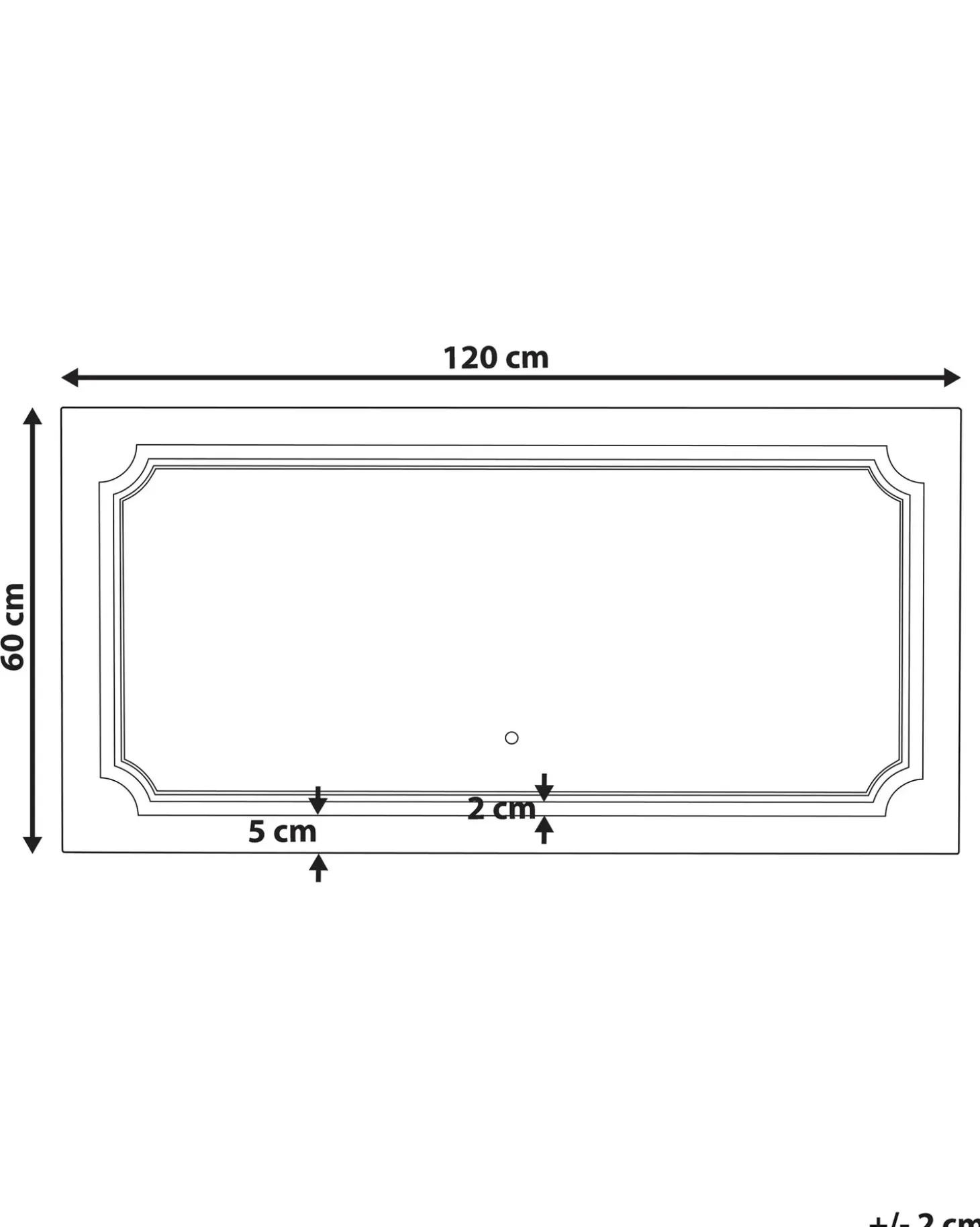 LED-badeværelsesspejl ARROMACHNES 120 cm 60 cm Sølv