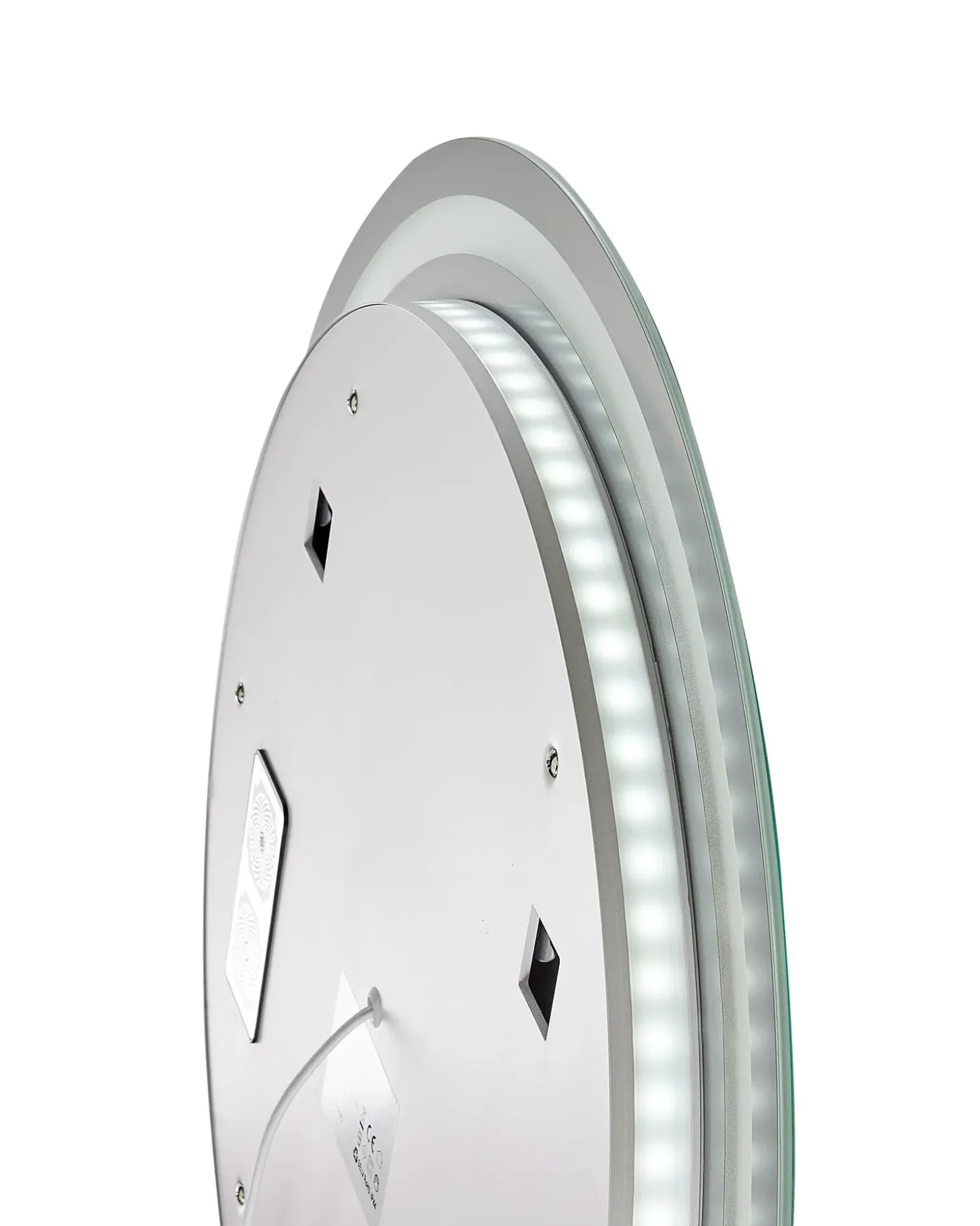 LED-badeværelsesspejl BROGNON 60 cm 60 cm Med indbygget Bluetooth-højttaler Sølv