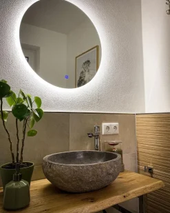 LED-badeværelsesspejl CALLAC 60 cm 60 cm Sølv