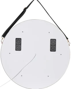 LED-badeværelsesspejl DAROIS 60 cm 60 cm Med indbygget Bluetooth-højttaler Guld