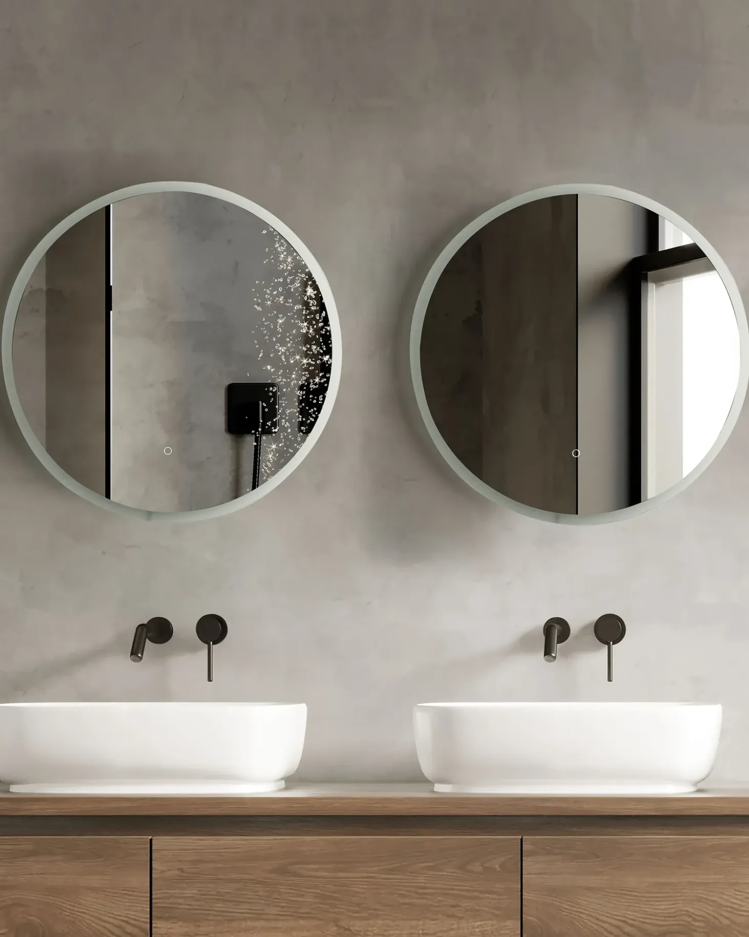 LED-badeværelsesspejl DEAUVILLE 79 cm 79 cm Sølv
