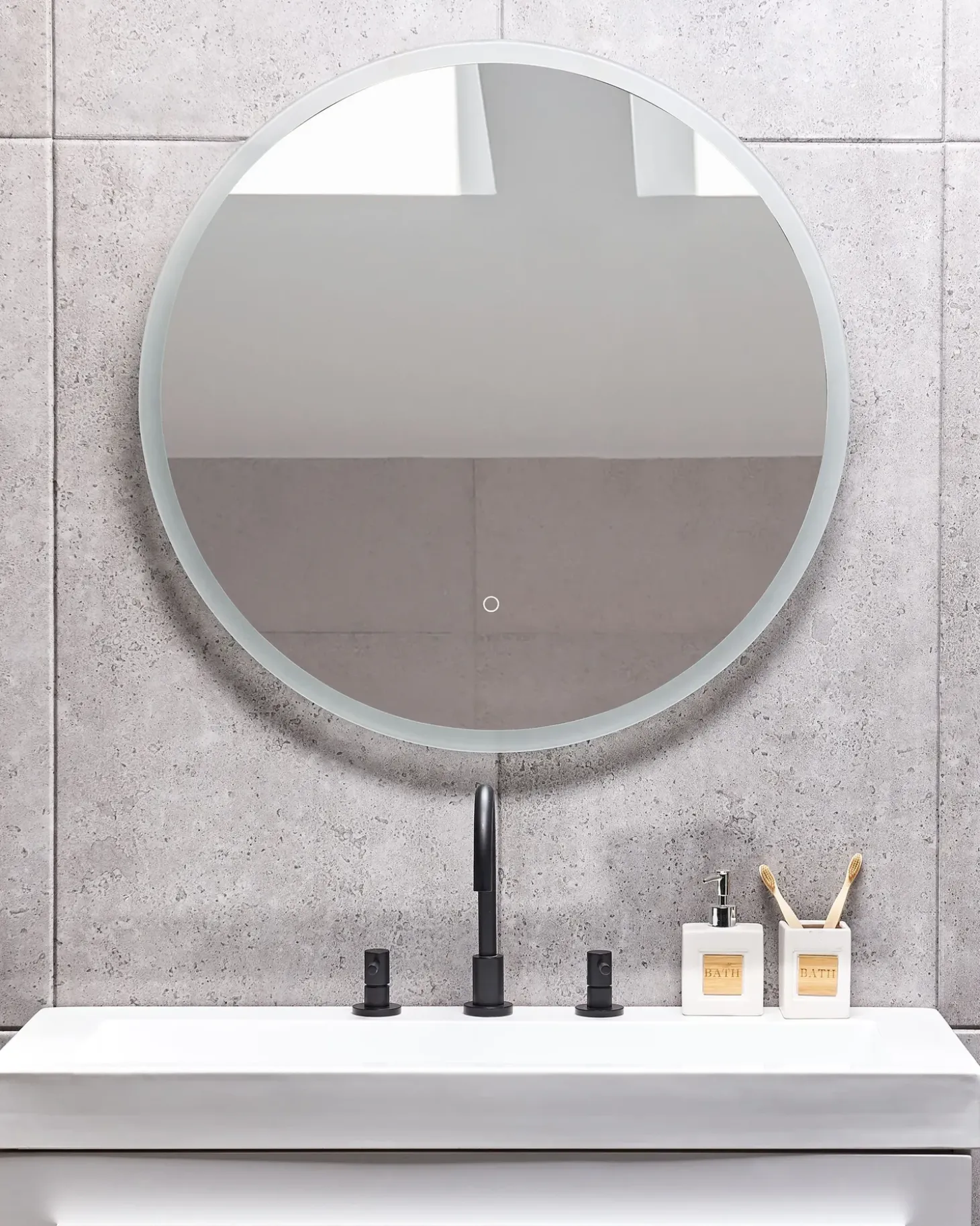 LED-badeværelsesspejl DEAUVILLE 79 cm 79 cm Sølv