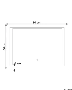 LED-badeværelsesspejl EYRE 80 cm 60 cm Sølv