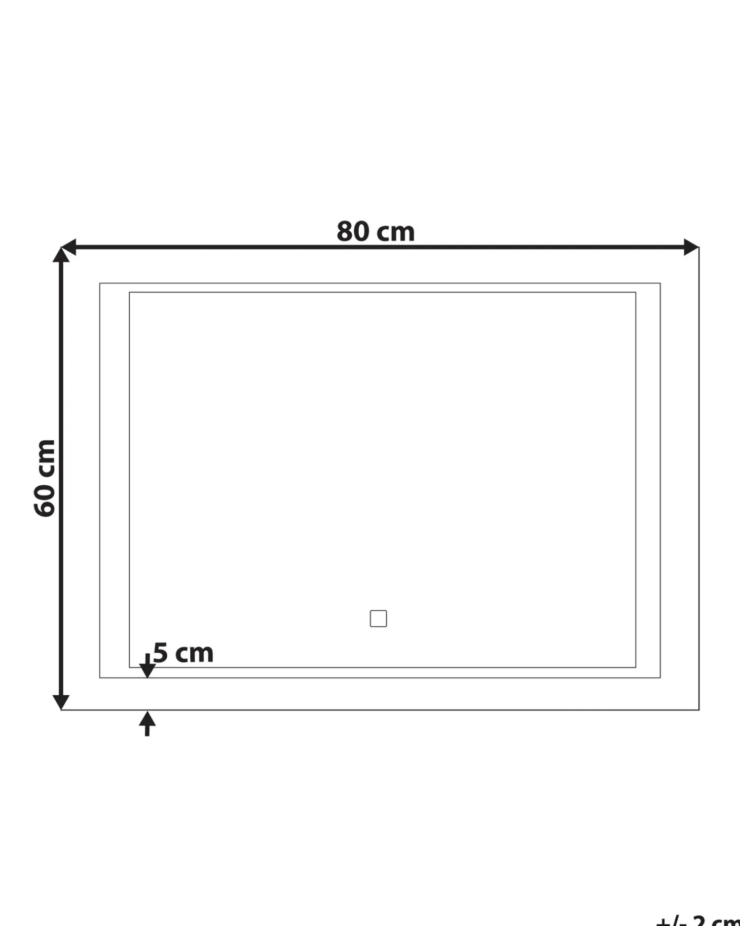 LED-badeværelsesspejl EYRE 80 cm 60 cm Sølv