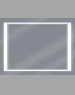 LED-badeværelsesspejl EYRE 80 cm 60 cm Sølv