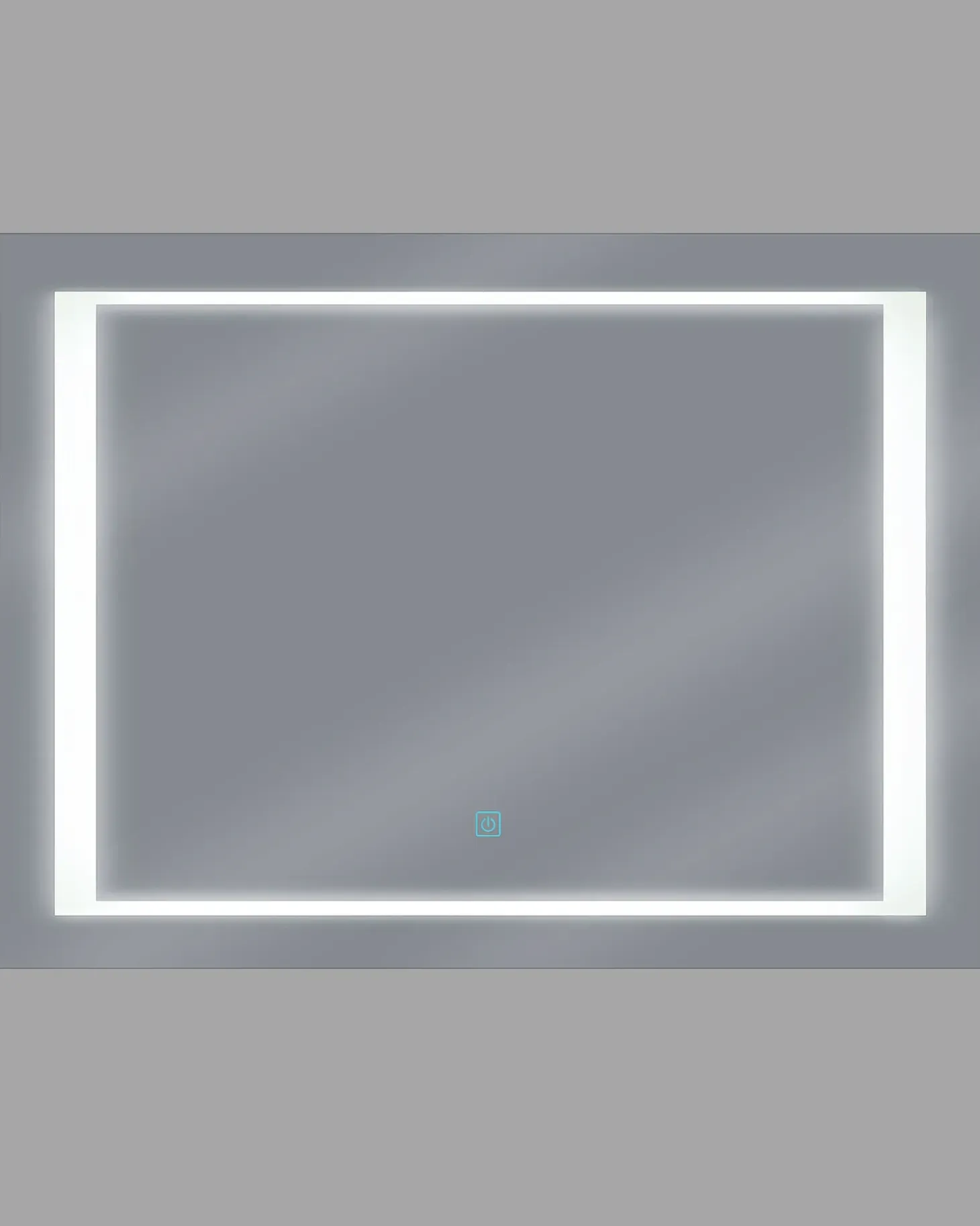 LED-badeværelsesspejl EYRE 80 cm 60 cm Sølv