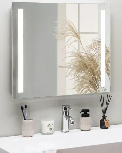 LED-badeværelsesspejl LIRAC 70 cm 60 cm Sølv