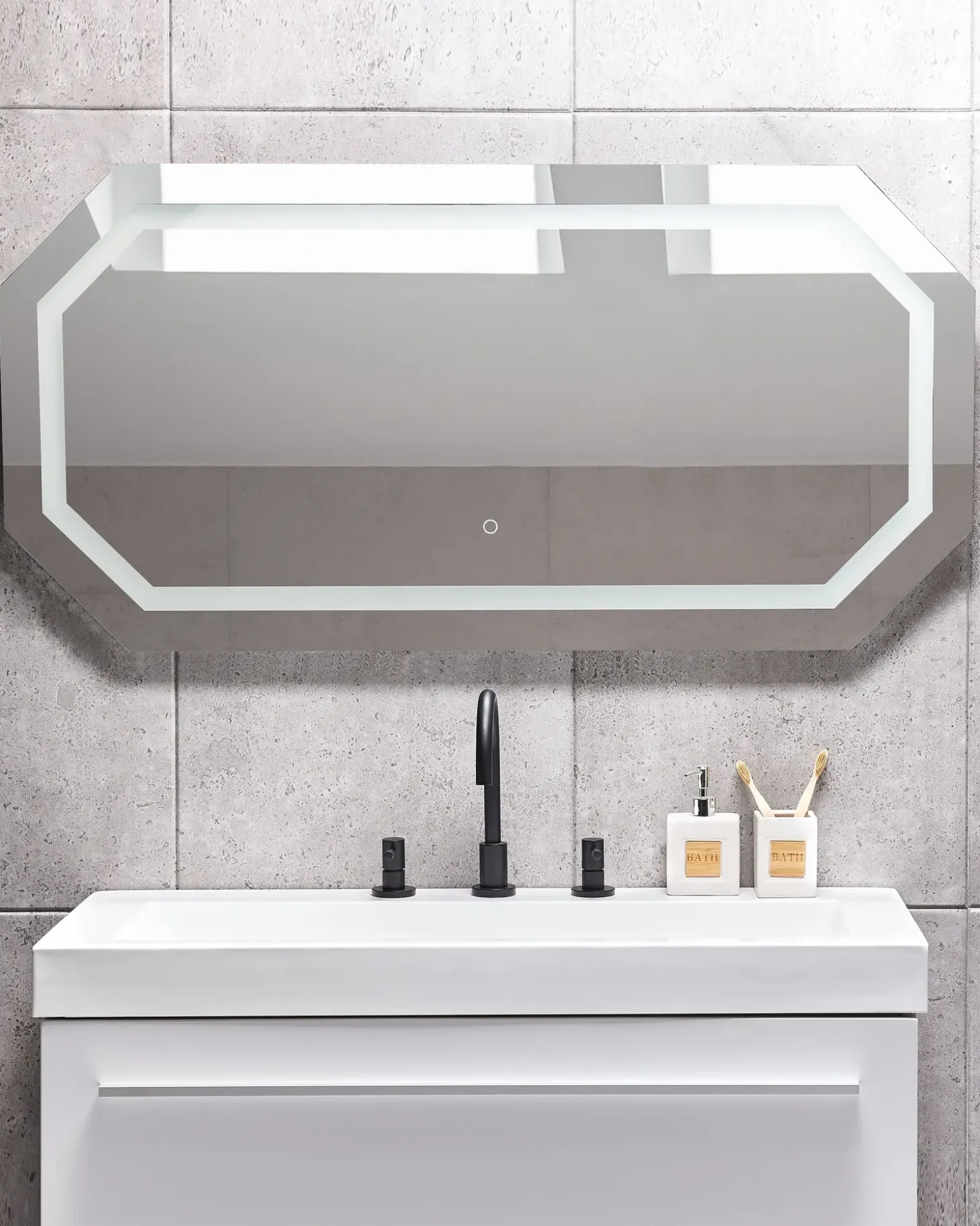 LED-badeværelsesspejl LOCMARIAQUER 120 cm 60 cm Sølv