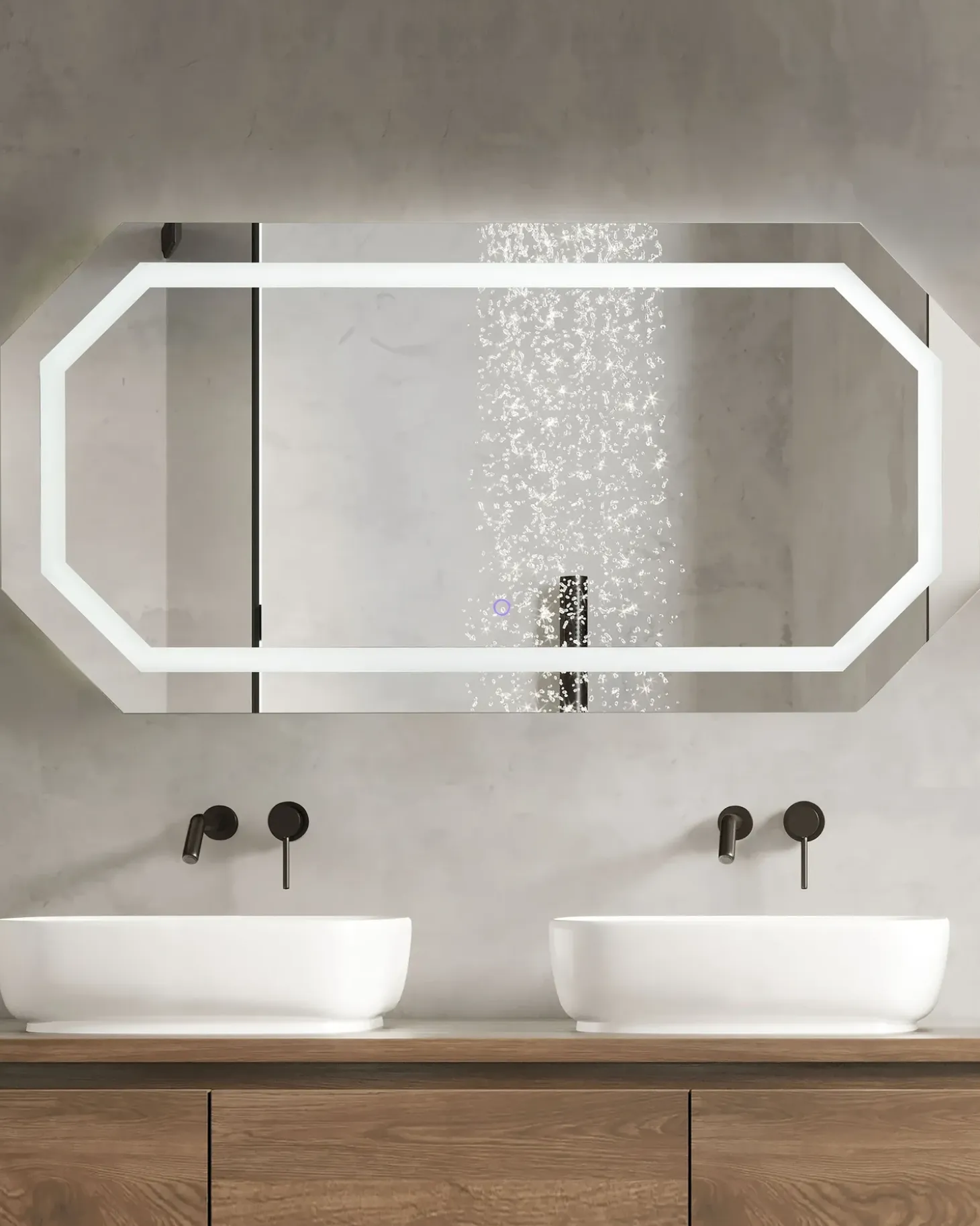 LED-badeværelsesspejl LOCMARIAQUER 120 cm 60 cm Sølv