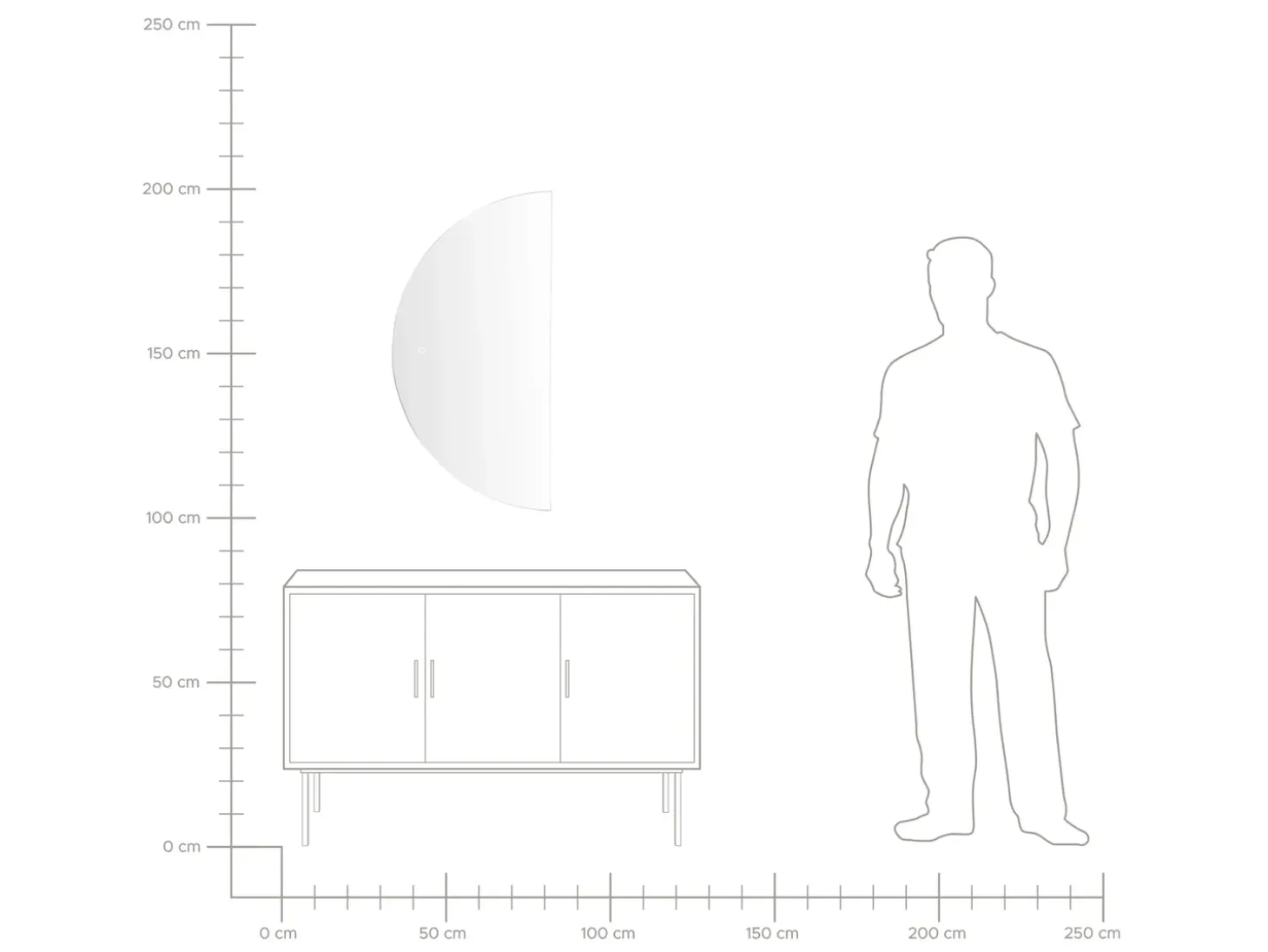 LED-badeværelsesspejl LOUE 50 cm 100 cm Sølv