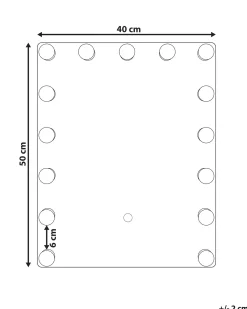 LED-badeværelsesspejl LUCENAY 40 cm 50 cm Sølv