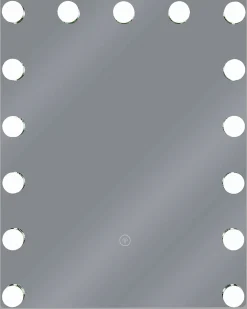 LED-badeværelsesspejl LUCENAY 40 cm 50 cm Sølv