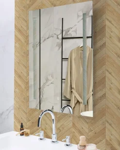 LED-badeværelsesspejl MARTINET 70 cm 90 cm Sølv