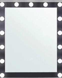 LED-badeværelsesspejl ODENAS 50 cm 60 cm Sort