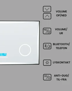 LED-badeværelsesspejl ONLAY 100 cm 60 cm Sølv