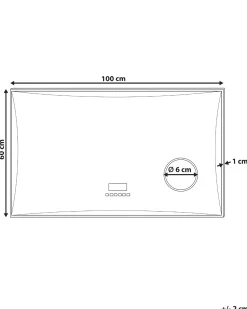 LED-badeværelsesspejl ONLAY 100 cm 60 cm Sølv