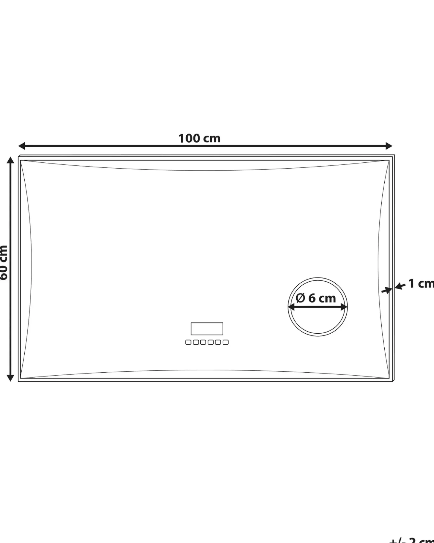 LED-badeværelsesspejl ONLAY 100 cm 60 cm Sølv