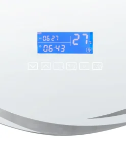 LED-badeværelsesspejl TANAY 60 cm 60 cm Med indbygget Bluetooth-højttaler Sølv