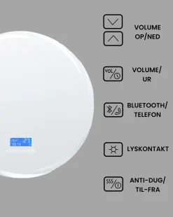 LED-badeværelsesspejl TANAY 60 cm 60 cm Med indbygget Bluetooth-højttaler Sølv