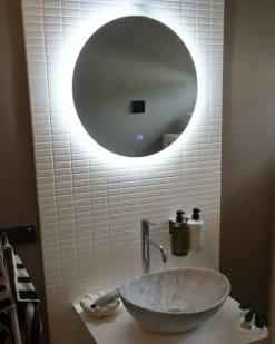 LED-badeværelsesspejl YSER 58 cm 58 cm Sølv