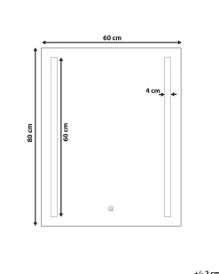 LED-badeværelsesspejl MARTINET 60 cm 80 cm Sølv
