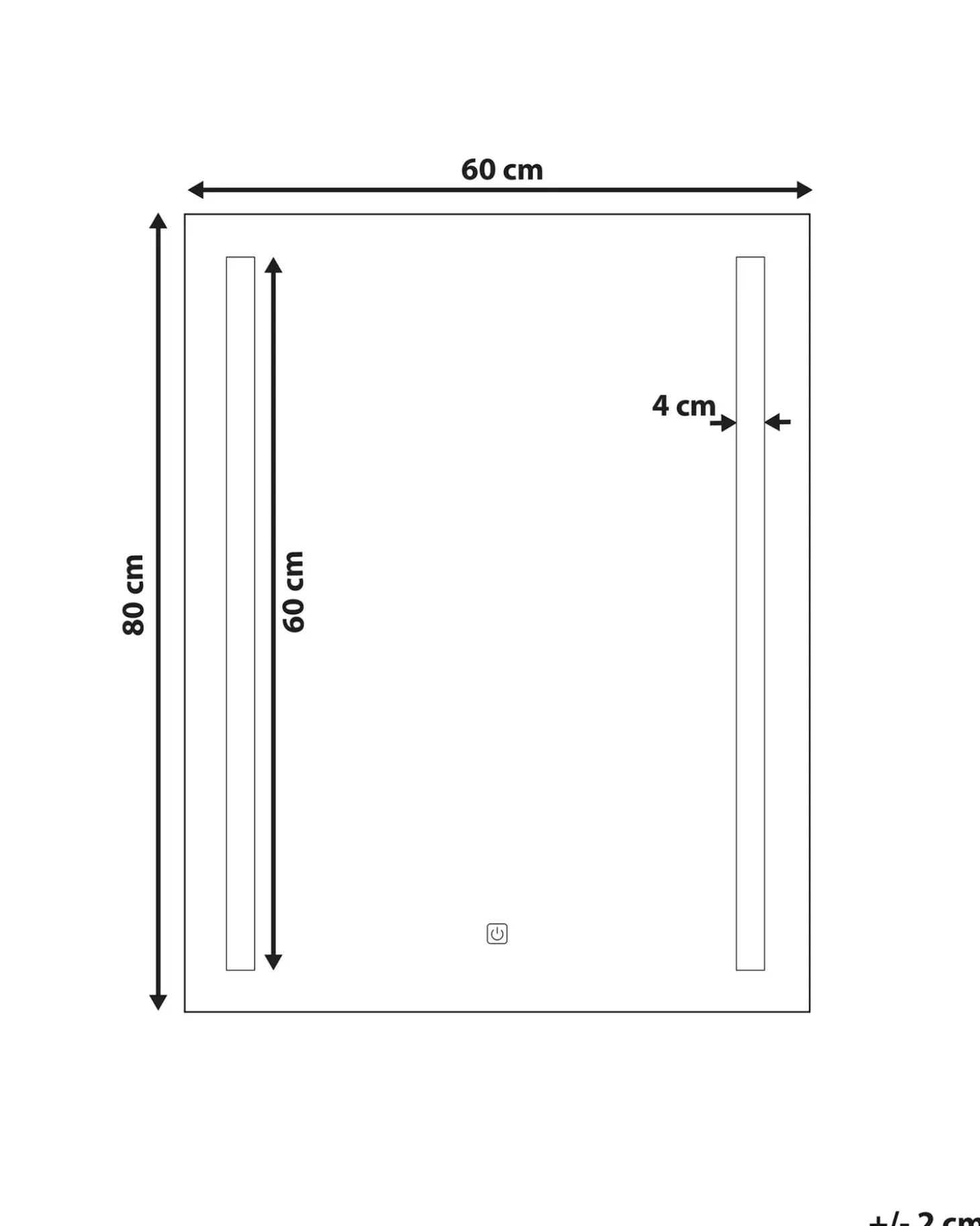 LED-badeværelsesspejl MARTINET 60 cm 80 cm Sølv