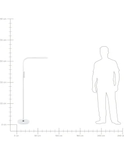 LED-gulvlampe ARIES Med fjernbetjening Med dæmpning Metal Hvid