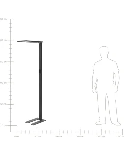 LED-gulvlampe ORION Med bevægelsessensor Metal Sort