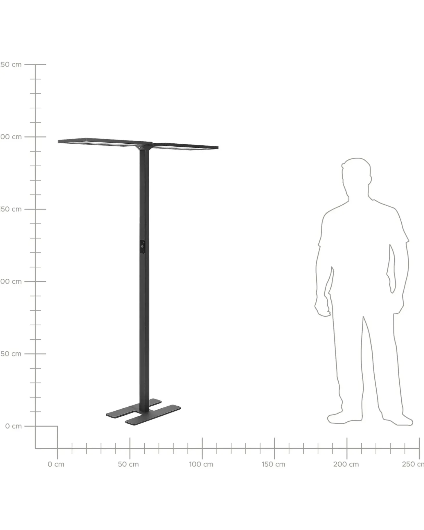 LED-gulvlampe SCULPTOR Med bevægelsessensor Metal Sort