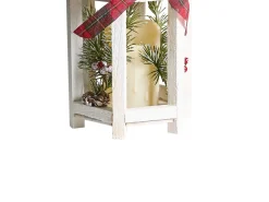LED-lanterne SAVIVESI Julemønster 38 cm Hvid