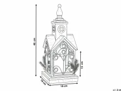 LED-lanterne SYVANSI Julemønster 46 cm Lysebrun