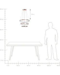 LED-pendel lampe ATREK Metal Rosa guld
