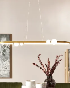 LED-pendel lampe FEALE Metal Guld