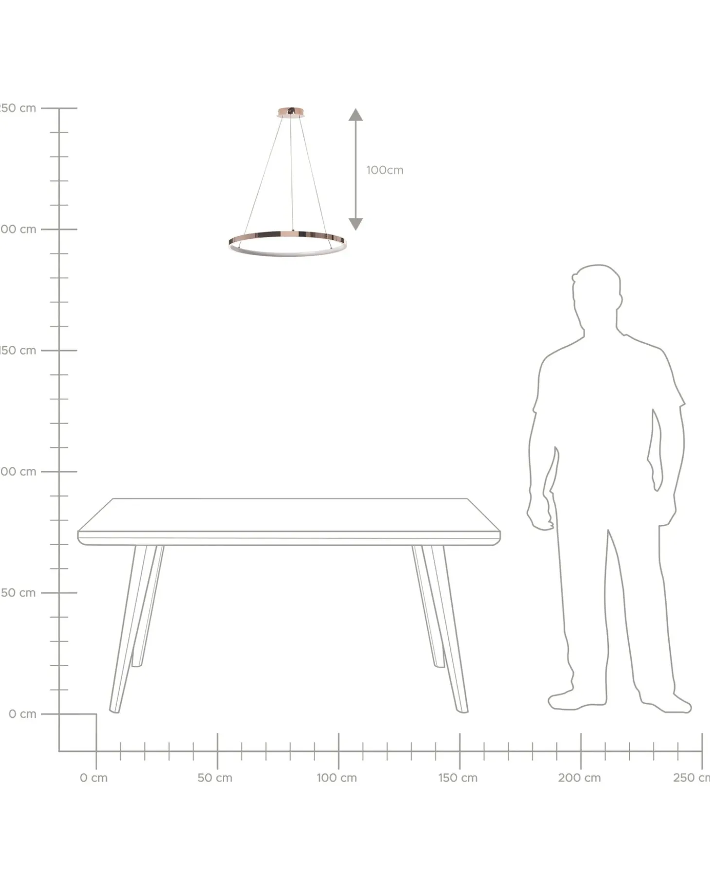 LED-pendel lampe JORDAN Metal Rosa guld