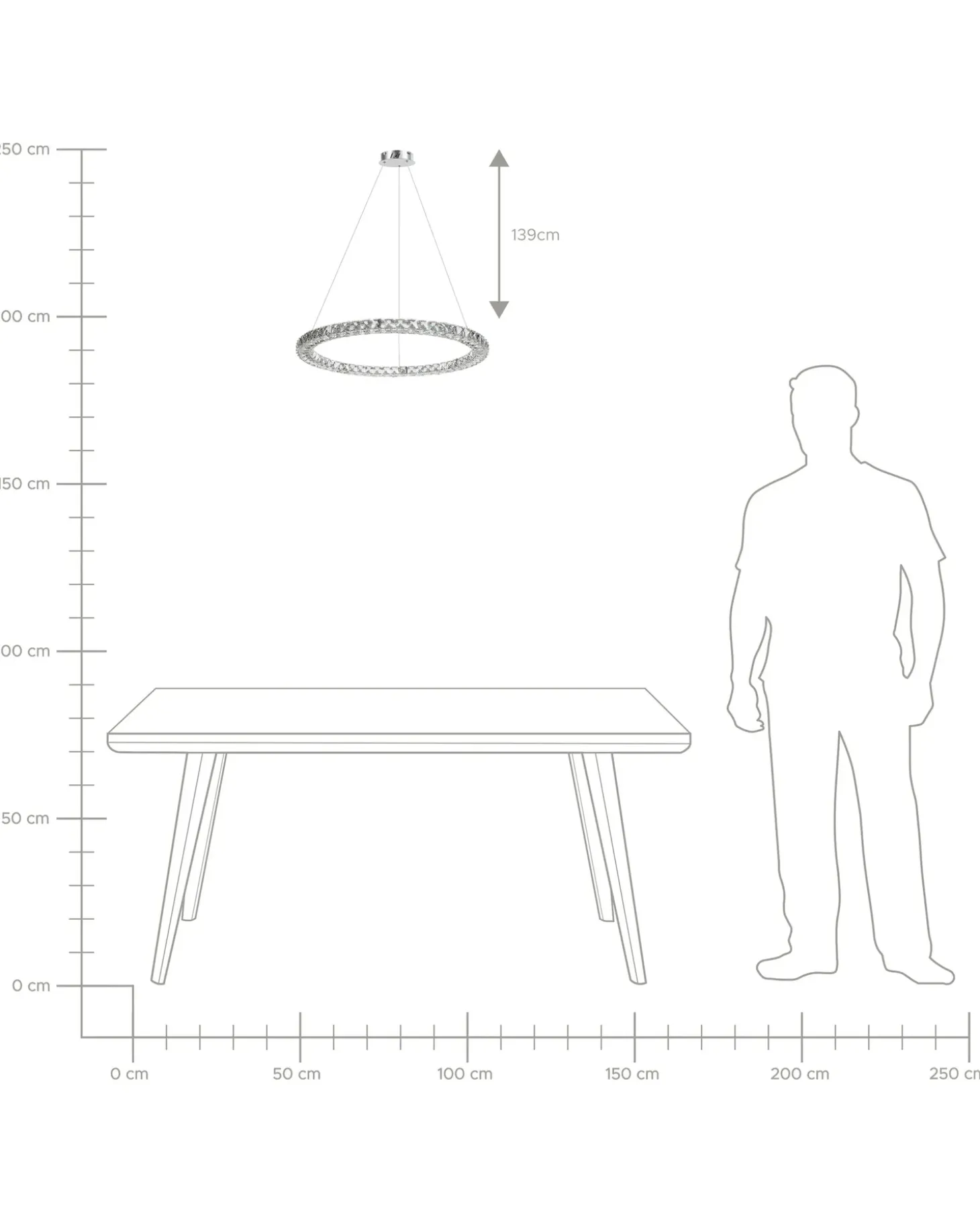 LED-pendel lampe MAGAT Krystal Sølv