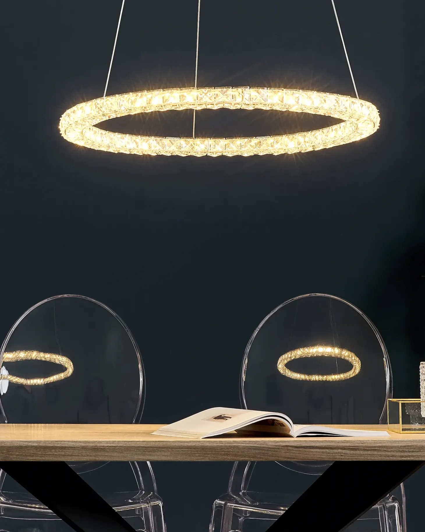 LED-pendel lampe MAGAT Krystal Sølv