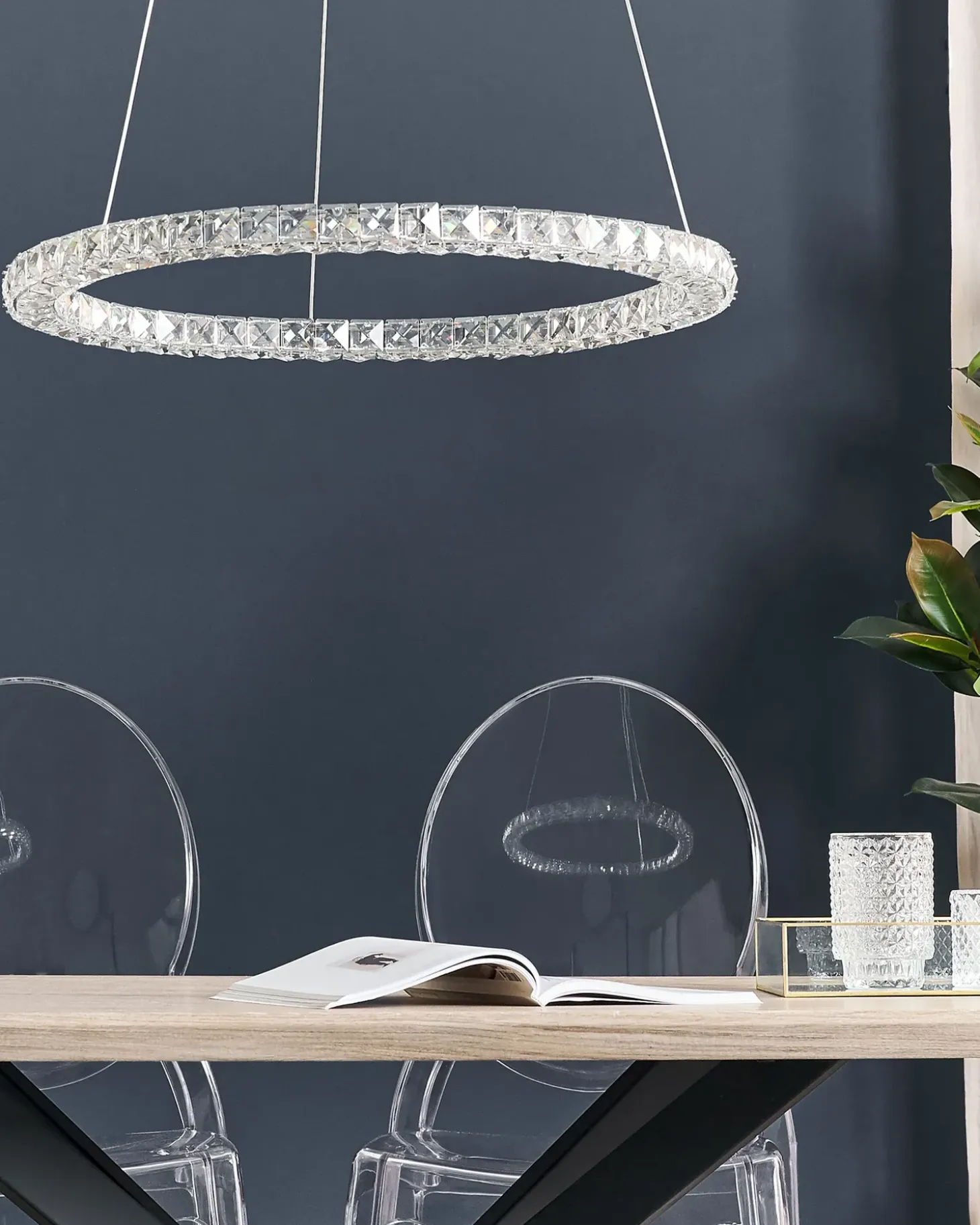 LED-pendel lampe MAGAT Krystal Sølv