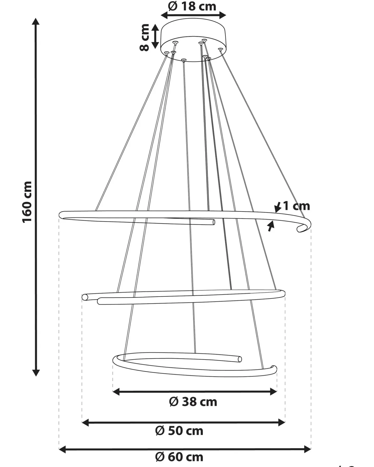 LED-pendel lampe MAYU Metal Sort