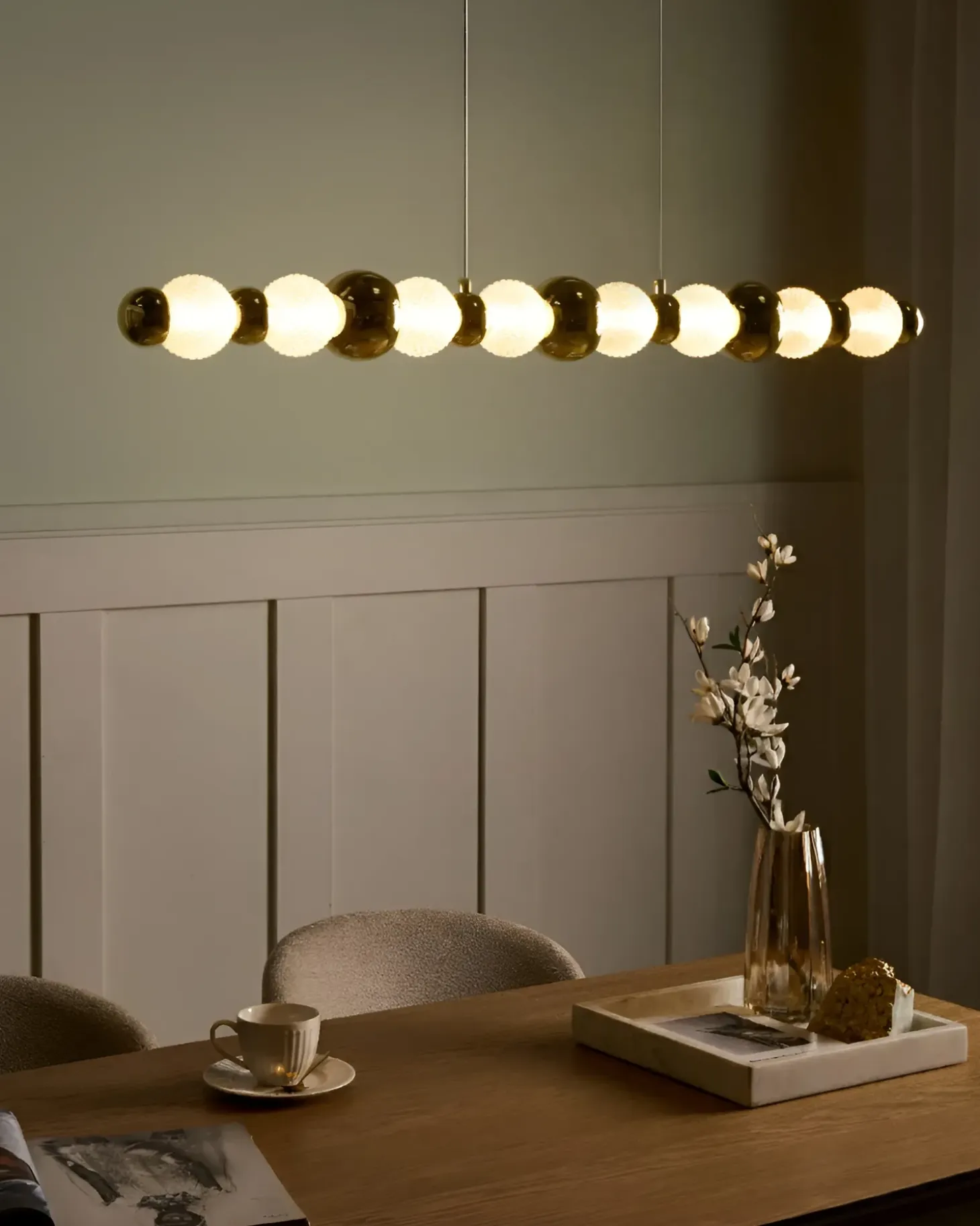 LED-pendel lampe SORA Glas Guld
