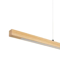 LED-pendel lampe STEWARTS Med fjernbetjening Med dæmpning Egetræ Lysebrun