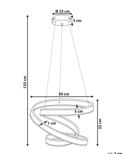 LED-pendel lampe WANLI Metal Guld