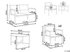LEDRO 4 personers Loungesæt med bord Beige Metal