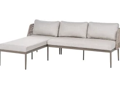 LEFFE 3 personers Have-hjørnesofasæt Højrevendt Beige Metal