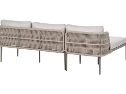 LEFFE 3 personers Have-hjørnesofasæt Højrevendt Beige Metal