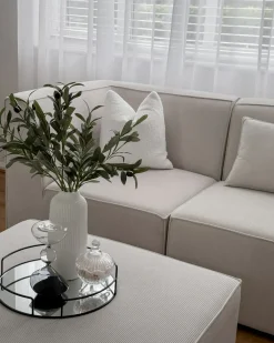 LEMVIG 2 personers Modulsofa Cremehvid Fløjl